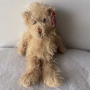 Vintage Ty Beanie Baby Punkies FRIZZY the Bear With Hang Tag Tan Plush 2002